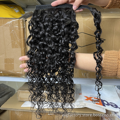 cabello humano ponytail hair extensionslarge cosmetic bags,wholesale packet hair,virgin cheveux humain wrap around ponytails